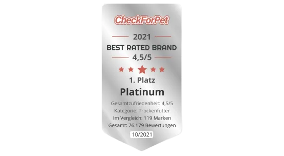 PLATINUM online shop and CheckForPet 2021 award